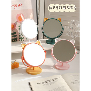Miroir de maquillage mignon en forme d'oreilles de lapin, miroir rond de bureau pour la maison, le bureau, le dortoir des étudiants, cadeau - Product Image 2