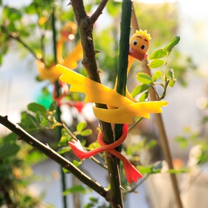 Attaches de plantes souples et réutilisables en PVC, forme d'animal grenouille jaune-vert, extensibles et ajustables - Product Image 6