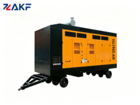 Compresseur d'air à vis diesel sans huile ZAKF 42m³/min 10bar, compresseur d'air portable à moteur diesel pour le forage de roches dans les mines