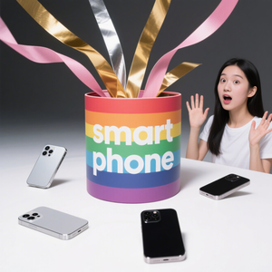 2025 уникальная электронная Подарочная коробка случайный счастливый Рисунок мобильный телефон Ios Android 15 8 ядер 144 Гц Водонепроницаемая Двойная сим-карта - Product Image 1