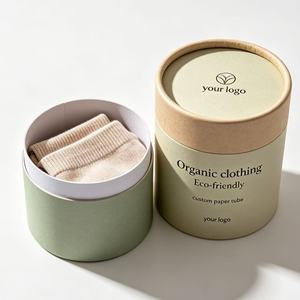 Boîte Cadeau Luxe Personnalisée Écologique en Carton pour Sous-vêtements, Tube Cylindrique en Carton pour T-shirt avec Fenêtre - Product Image 2