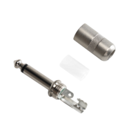 Connecteur audio mono mâle CE certifié, à profil bas, en nickel noir, 1/4 (6,35 mm), pour câble de haut-parleur et de guitare