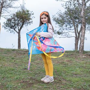 Cometa para niños Pavobella con cuerda, fácil de volar, brisa ligera, diseño artístico apto para principiantes, para niños de 5 a 7 años, unisex - Product Image 1