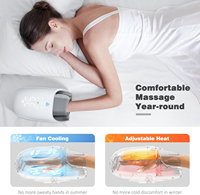 Healthpal Neuer Doppelkopf-Massage-Gerät mit Elektroakupunktur, Vibration und Wärme, Luftkompression, USB-Aufladung, Li-Akku