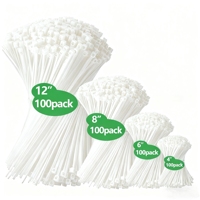 Attaches-câbles autobloquantes robustes de 24 pouces, blanches, pour usage industriel, 100 pièces, pour usage extérieur, attaches-câbles robustes