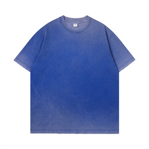 Camiseta de Cuello Redondo Lavada, 100% Algodón, Color Sólido, Corte Holgado, Ropa Casual para Hombre, Talla L - Product Image 3