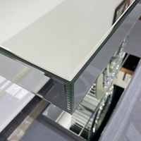 Table Console Créative Moderne et Simple en Cristal O pour Foyer, Table d'Entrée avec Miroir pour Salon et Couloir à Usage Décoratif