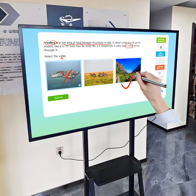 65 75 85Inch Dual System Educational Interactive Flat Panel Whiteboard with 4K Resolution and 20-Point Touch for School Teaching