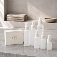 Vente en gros de flacons pulvérisateurs en plastique PET rechargeables de 30 ml, 60 ml, 100 ml, 120 ml avec tête de pulvérisation en plastique électro-plaqué pour toner