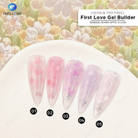 HEMA & TPO FREE Gel Constructeur Coloré Pailleté First Love pour Extension d'Ongles, Gel Constructeur à Paillettes Cœur en Pot, Marque Privée Personnalisable