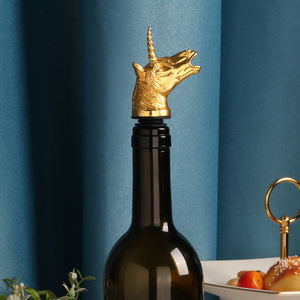Aireador de vino Vertedor Cabeza de antílope Tapón de botella de vino Tapas Metal Animal Vertedor de vino tinto Tapón de botella - Product Image 5