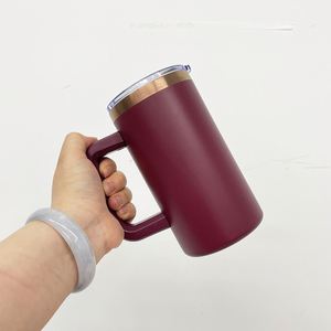 USA Warehouse 20oz Copper Plated Colorful <b>Travel</b> <b>Mug</b> <b>with</b> <b>Handle</b> 20 oz Stainless Steel Leak Proof Tumbler Cup for Laser Engraved - Product Image 2