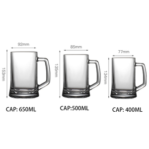 Verre à bière à prix abordable, Logo personnalisé, tasse à jus transparent avec poignée, verre à bière artisanal - Product Image 6