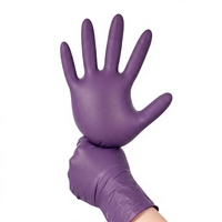Gants en nitrile jetables Brillink pour usage domestique, couleur violette, sans poudre, sans latex, imperméables, compatibles écrans tactiles, qualité alimentaire, durables, taille moyenne