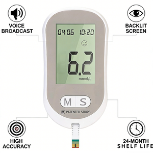 Glucómetro <span class=keywords><strong>Digital</strong></span> con Batería AAA, Monitor de Glucosa en Sangre para Diabéticos, Máquina de Prueba de Glucosa en Sangre, Glucómetro para Uso Veterinario - Product Image 5