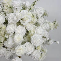 Vente flash : Arrangement floral de grande taille en rose artificielle de 50 cm, 60 cm, 70 cm, 80 cm, centre de table pour mariage, boule de fleurs blanches en soie