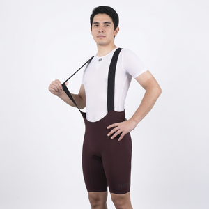 Cuissard de cyclisme marron foncé pour homme avec empiècements en mesh blanc, ajusté, anti-humidité, en Spandex et Polyester, longueur courte, pour adulte - Product Image 1