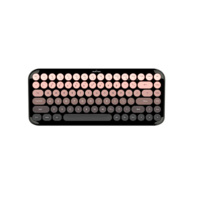 Colorful Round Retro Keycaps 2.4G Wireless Dual Mode Keyboard with Decorative Little Bear