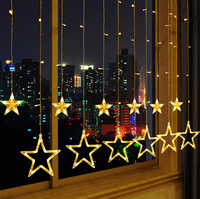 Guirlande lumineuse LED décorative en forme de rideau de glaçons et d'étoiles scintillantes pour intérieur, mariage, fête, jardin, mur, Noël
