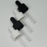 Flacons réutilisables et rechargeables 20/410 en plastique nervuré lisse avec pipette compte-gouttes en aluminium, tête en caoutchouc à visser durable et ouverture facile
