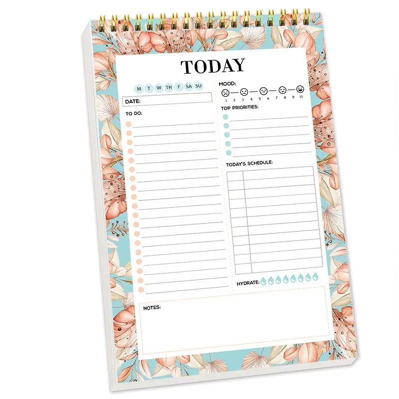 Plano A5 Coilbook Hoje em Inglês simples bloco de notas agenda planejador gerenciamento de tempo memorando escritório
