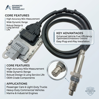 Sensor de NOx de 12V TB A0091530728 Diseñado para Detroit DD16 Freightliner Cascadia Control de Gases de Escape Diésel Garantía de 12 Meses