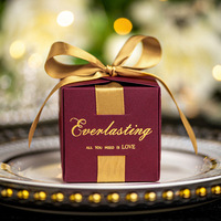 Boîte cadeau en papier pour mariage, chocolats et bonbons, avec nœud papillon, idéale pour les fêtes - Vente chaude