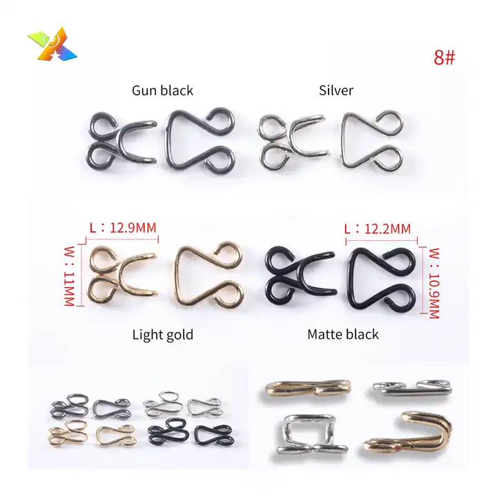 hook and eye fasteners for clothing
