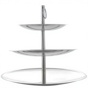 Soporte de pastel de acero inoxidable de 3 niveles grande personalizado para plato de café de sala de estar y bandeja de dulces, herramientas de pastel Premium - Product Image 1