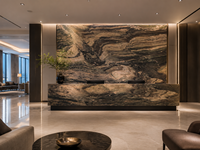 Dalle de quartzite violet fusionné polie avec veines violettes pour comptoirs, revêtements muraux, dessus de lavabo et projets de villas