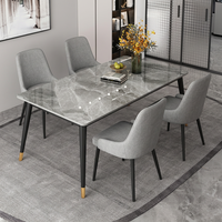 Table à manger carrée en marbre moderne de luxe Lumio, 6 places, meubles de salle à manger, durable et stable