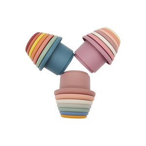 USSE Customized stacking cups toy, Baby Stacking Cups Bath Toy for Toddlers Stackable Nesting Cups Water Pool Tub Toy