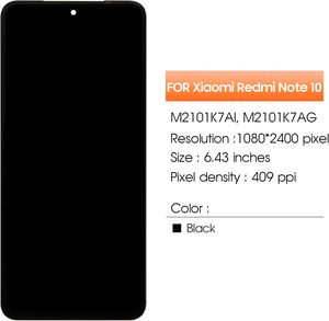 Écran LCD de remplacement avec numériseur tactile pour Redmi Note 10 & Redmi Note <span class=keywords><strong>10s</strong></span> (M2101K7AI/M2101K7AG) - Noir (non compatible 5G) - Product Image 3