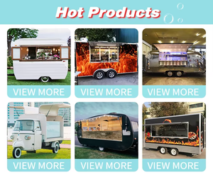 נייד קפה בציר טאקו חם כלב מהיר עגלת קניות עגלת פיצה אוכל משאית עם מטבח מלא אוכל מרובע - Product Image 6