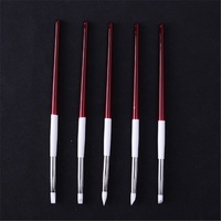 Matériel de nail art : 5 stylos en silicone 3D solides blancs et rouges carrés pour sculpture et gravure manuelle des ongles