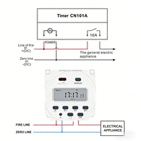 Interruptor Temporizador Digital CN101A, Microcomputador de Control de Tiempo para Fuente de Alimentación 12V/24V/110V/220V 16A, Control de Potencia -20C~55C