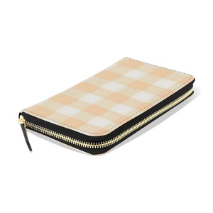 Custom PU Leather Plain Checked Design Fashion Luxury Vintage Clutch <b>Bag</b> <b>Long</b> Wallet Zipper Closure Anti-Theft Purse - Product Image 3