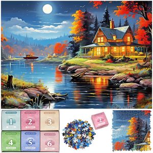 Casse-tête personnalisé en érable de <span class=keywords><strong>1000</strong></span> <span class=keywords><strong>pièces</strong></span> pour adultes, adolescents, enfants, avent, compte à rebours des vacances de 6 jours, casse-tête - Product Image 1
