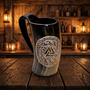 Jarra Tradicional Vikinga de Cuerno de Buey, Jarra para Beber, Pulida, Ecológica, Jarra de Cerveza, Artículos de Bar, Tallada a Mano, MUAWIYAH HANDICRAFT - Product Image 3