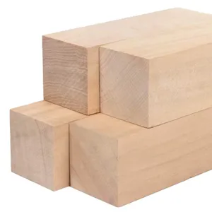 Kit Pemurni Putih Kayu Padat Lunak Yang Belum Selesai untuk Kerajinan DIY Blok Ukiran Basswood