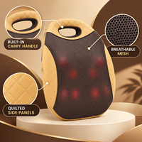 Bantal Pijat Leher dan Punggung dengan 8 Bola Pijat Shiatsu Jade Panas, Timer 20 Menit untuk Relaksasi Harian