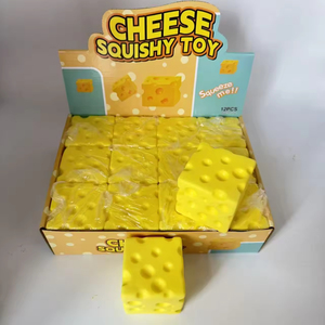 Hot Selling 7cm Yellow Cheese <b>Squishy</b> Cube Stress Relief Soft Slow Rebound PU Cheese <b>Squishy</b> Toys Squeeze Toys for Kids - Product Image 4