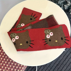 69 polegadas/177 centímetros Sanrio HelloKitty lenço de malha-Inverno Neck Warmer Vermelho, Soft Cozy KT Acessório, Coleção Natal - Product Image 2