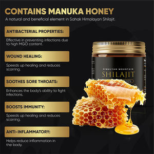 Pure Himalayan Shilajit Gummies Ashwagandha Raw Manuka Miel Supplément D'acide Fulvique Trace Minéraux Gummies Adultes Femmes Enceintes - Product Image 4