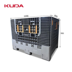 KUDA 1208B-ZDKBX Caja de palés plegable de uso industrial resistente Caja de palés de plástico plegable sólida apilable a granel 1200x800x900mm - Product Image 1