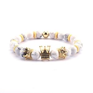 Pulseras <span class=keywords><strong>tobilleras</strong></span> con corona chapada en oro para hombre y mujer, productos novedosos, 2021 - Product Image 1