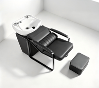 Chaise de lavage de cheveux de salon de haute qualité, chaise de lavage moderne avec repose-pieds, OEM disponible