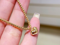 Nouveau bracelet Lerca en or véritable 18 carats, chaîne à perles, bijoux en or jaune, bracelet avec pendentif cœur pour femme, idéal pour un cadeau