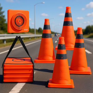 Confezione da 4 Coni di Sicurezza Riflettenti Pieghevoli da 18 Pollici per Controllo del Traffico con Borsa per il Trasporto - Product Image 2