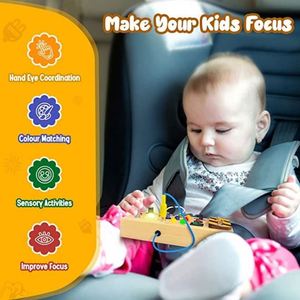 Montessori Busy Board Toddler,Sensory Training <b>Game</b> for Kids 1-3 Years,Wooden Travel Toys With Led Switch,Educational Baby <b>Gift</b> - Product Image 3
